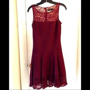 The Limited maroon dress with lace